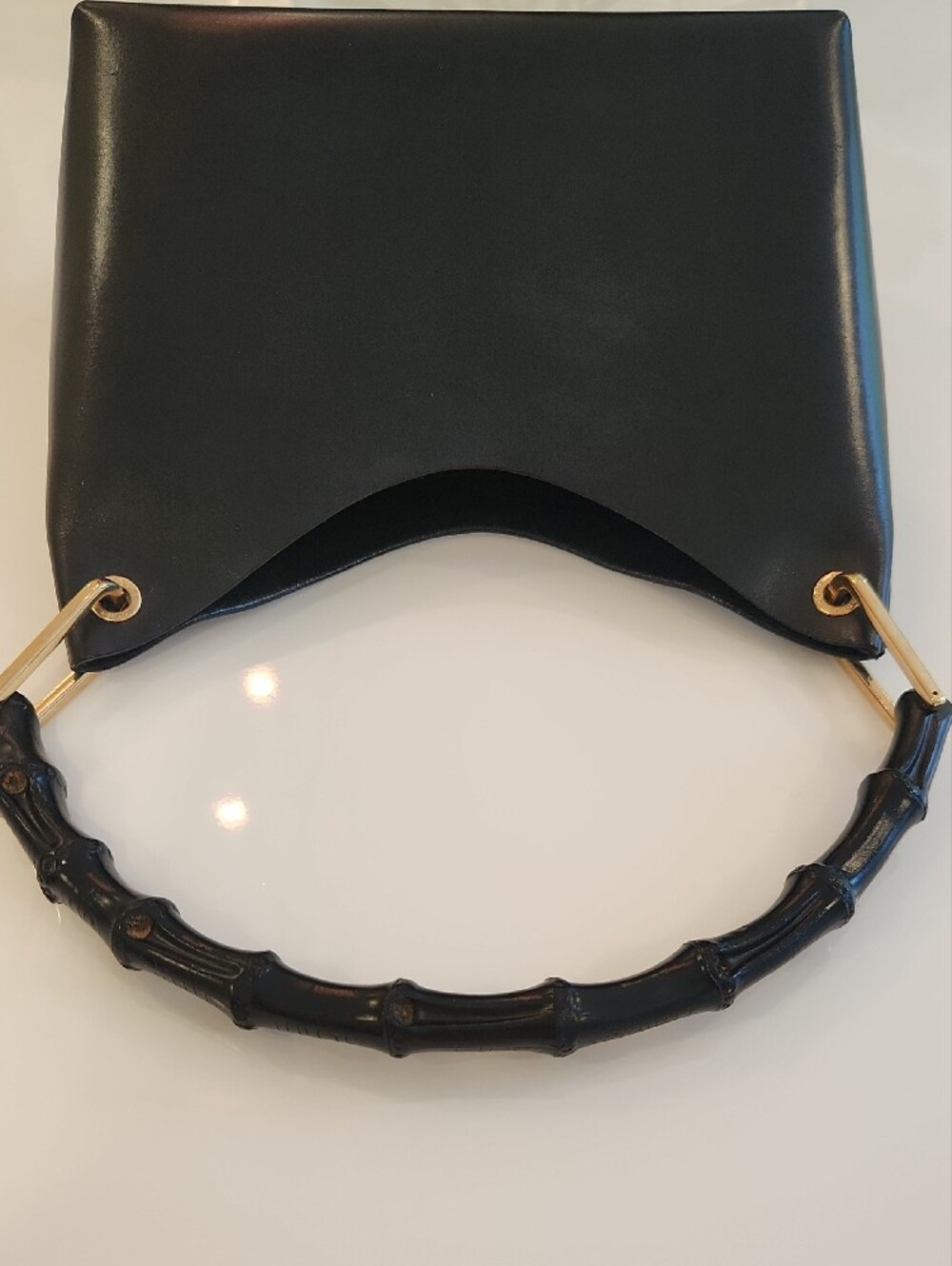 Vintage GUCCI Black Leather Bamboo Top Handle Bag Tom Ford Era With Pouch COA - Picture 16 of 16
